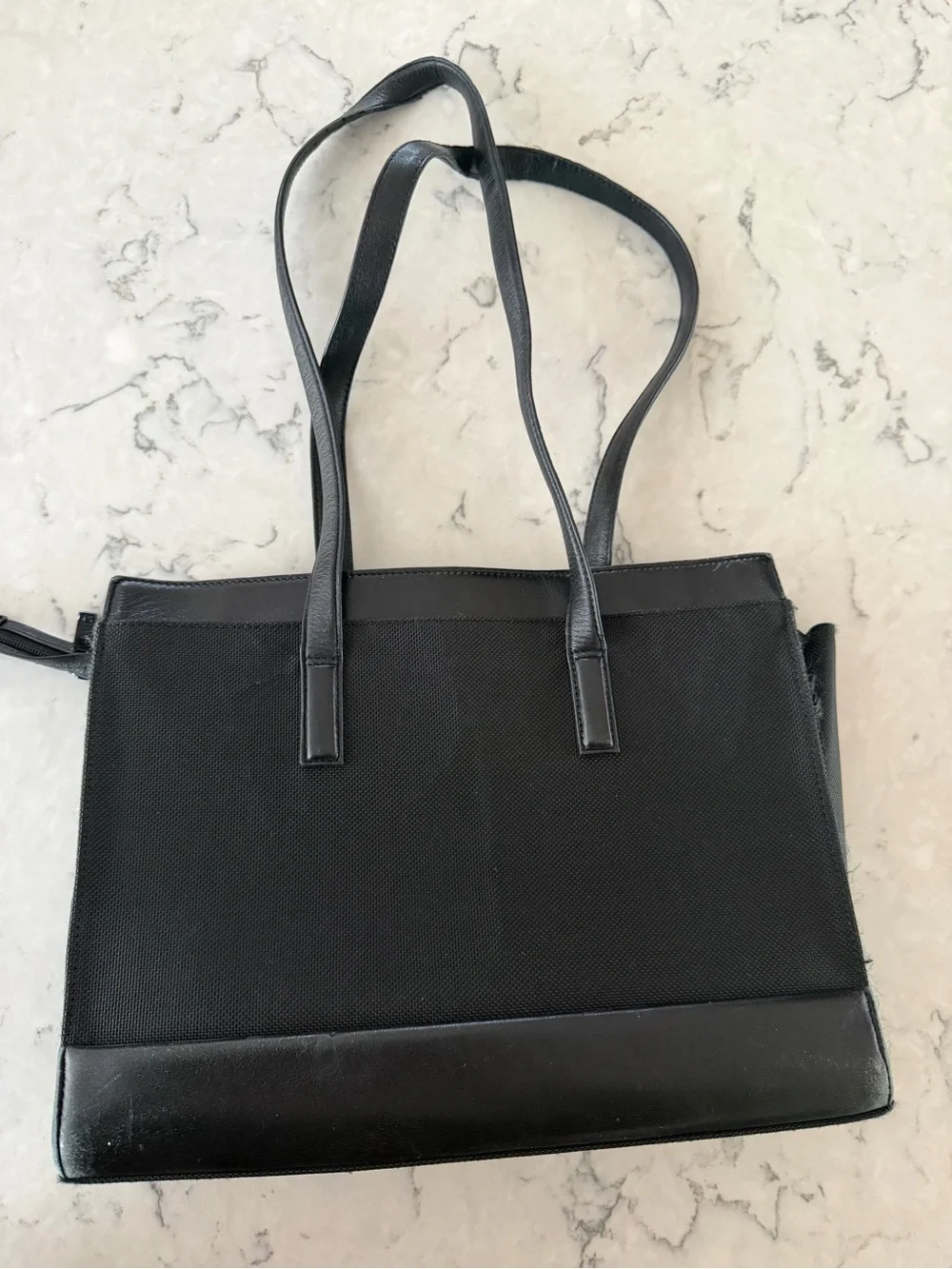 Tumi Black Nylon and Leather Tote